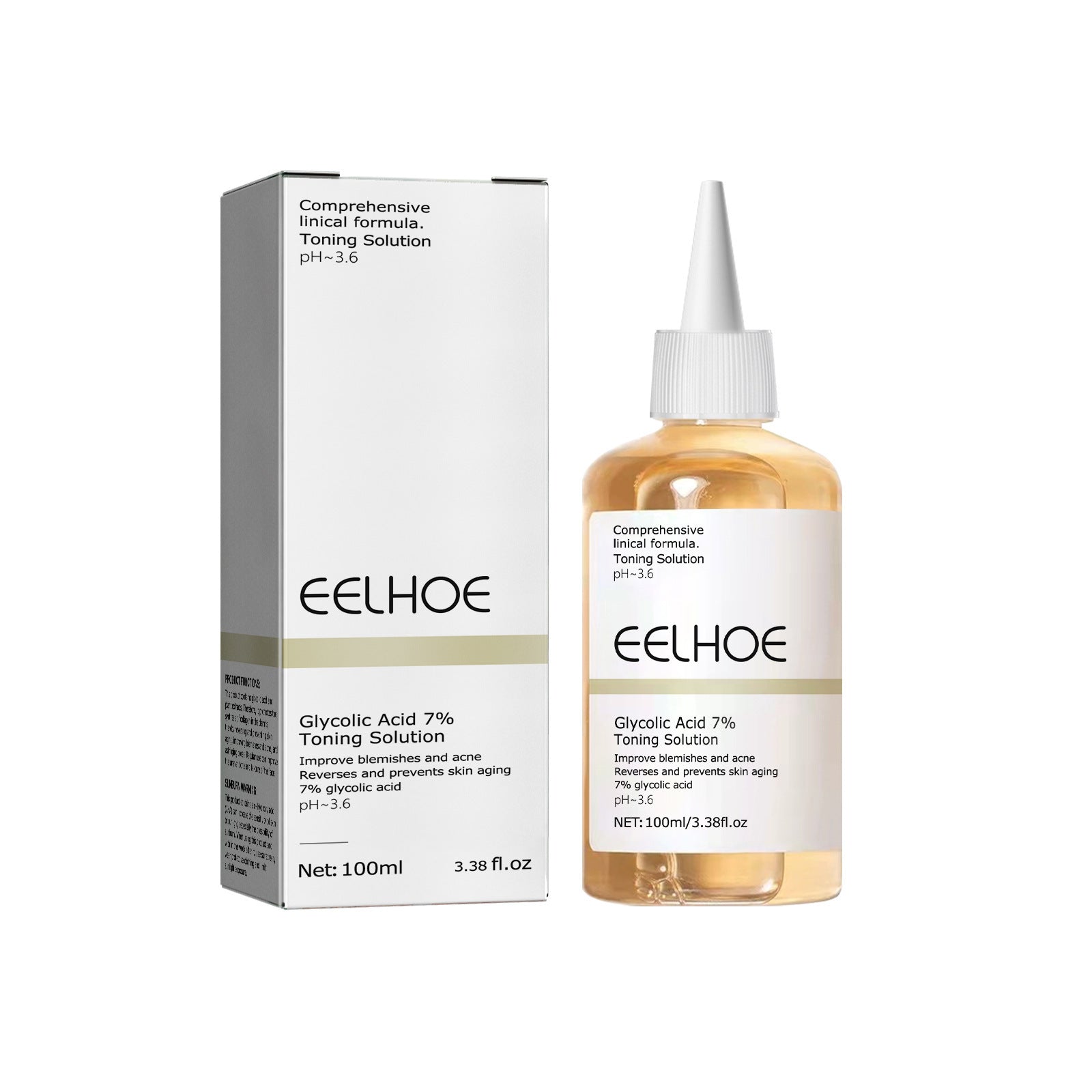 Eelhoe Glycolic Acid 7% Toning Solution with packaging on a white background