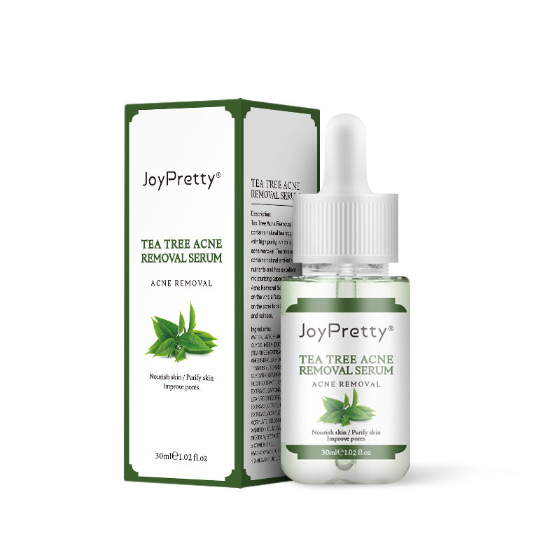 JoyPretty Tea Tree Acne Removal Serum with packaging on a white background